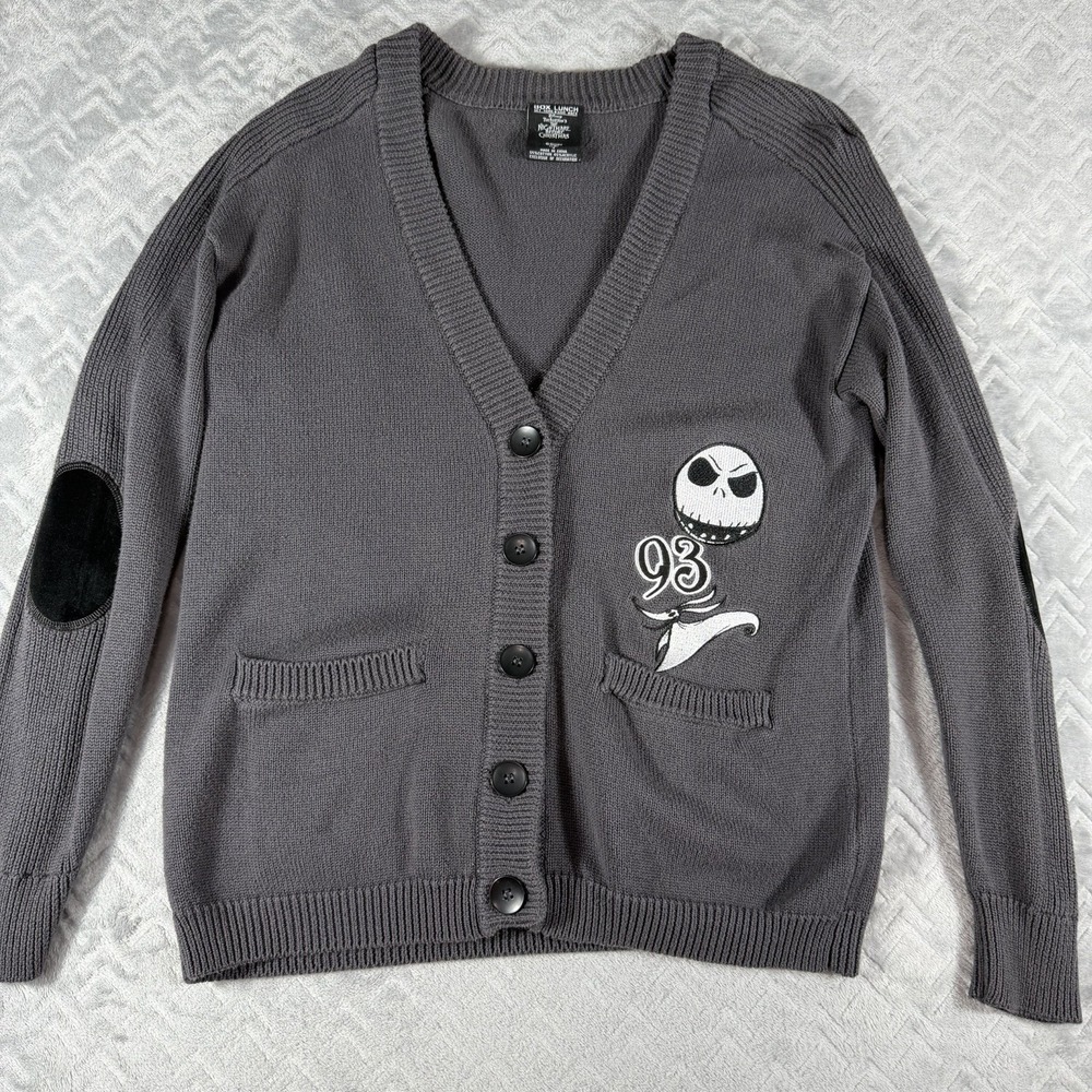 BoxLunch The Nightmare Before Christmas Gray Long Sleeve‎ Cardigan Size Small